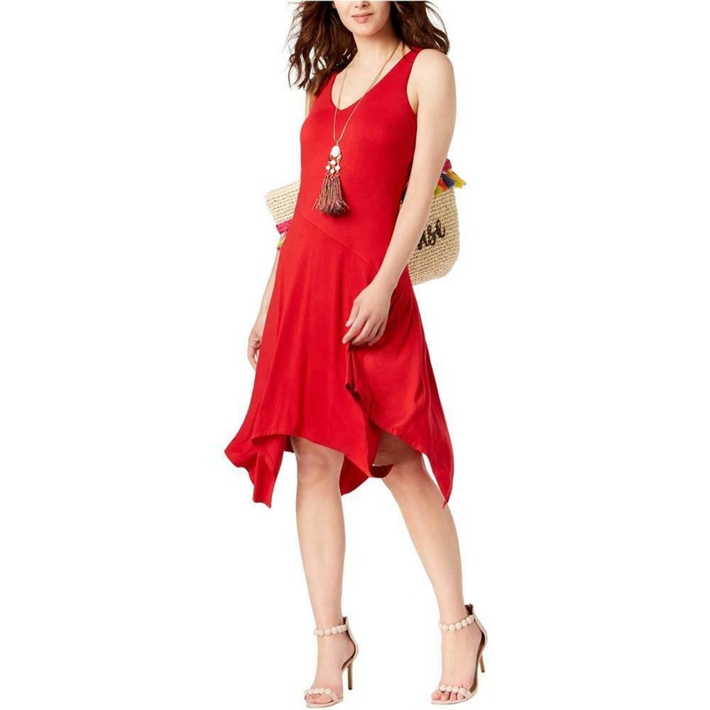 I.N.C. Women's Tedo Rich Umber Fit & Flare Dress L
